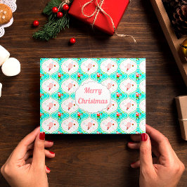 Tarjeta Patrón de Ogeo de bola de bolas de Santa Navidad