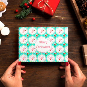 Tarjeta Patrón de Ogeo de bola de bolas de Santa Navidad