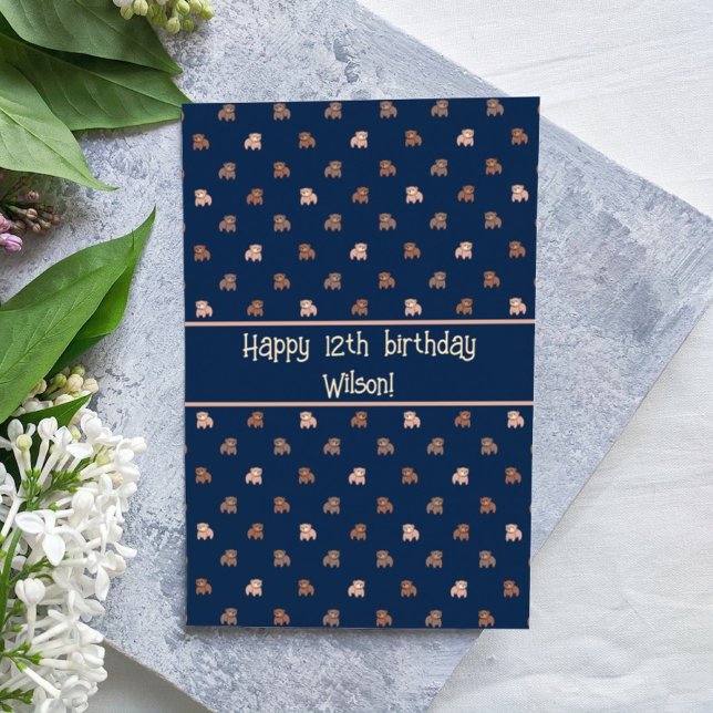 Tarjeta Patrón de Osos Bebés Cutos Cumpleaños Personalizad (Subido por el creador)