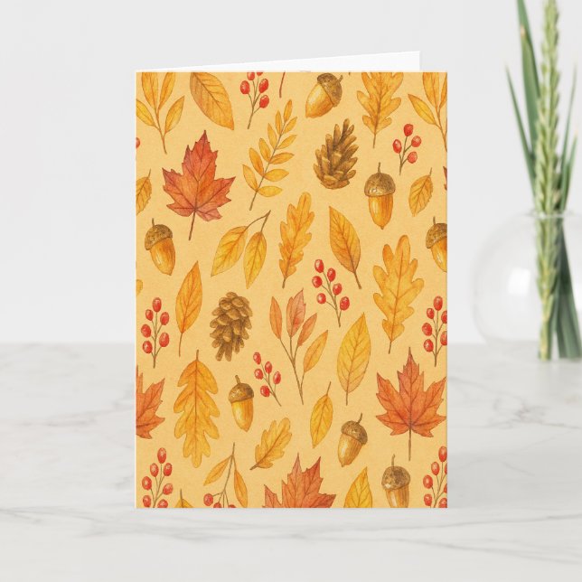 Tarjeta Patrón de otoño natural (Anverso)