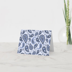 Tarjeta Patrón de paisley azul