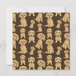 Tarjeta Patrón de perro Marrón labradoodle goldendoodle Fl