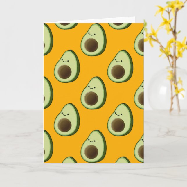 Tarjeta Patrón de Personalizado de aguacate (flor amarilla)