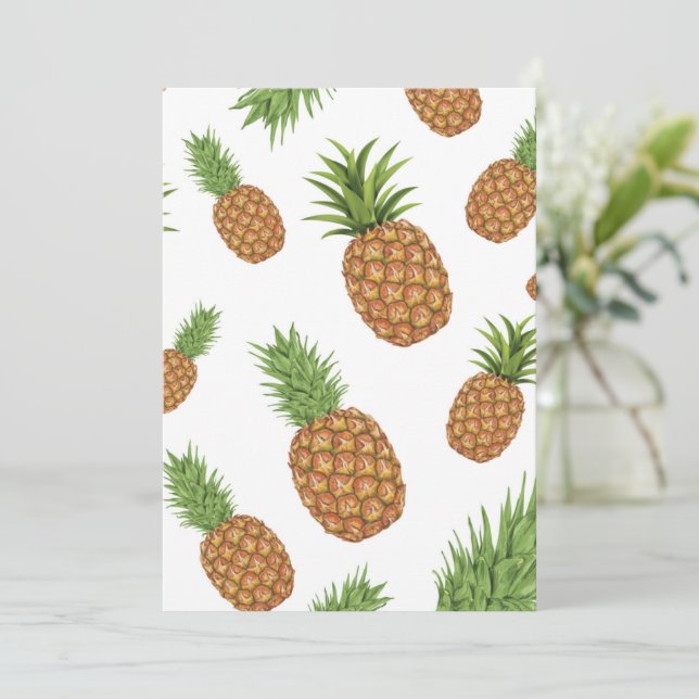 Tarjeta Patrón de pino-manzana acuarela 1 (Anverso de pie)