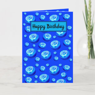 Tarjeta Patrón de pintura de aceite del bol azul,