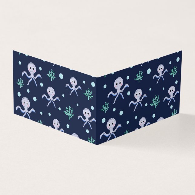 Tarjeta Patrón de pulpo bajo el mar (Exterior)