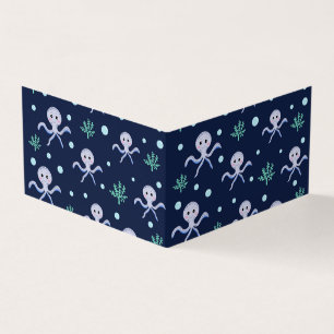 Tarjeta Patrón de pulpo bajo el mar