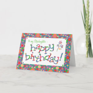 Tarjeta Patrón de puntos brillantes en el cumpleaños de la