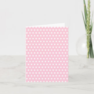 Tarjeta Patrón de puntos de polka rosa y blanco. Delicioso
