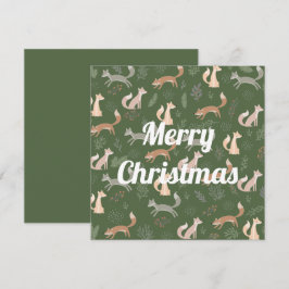 Tarjeta Patrón de ramas y hojas de zorro invernal sin fisu