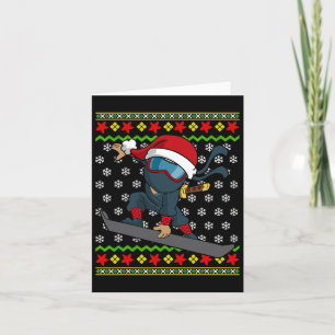 Tarjeta Patrón de suéter de Navidades feos Ninja Sno