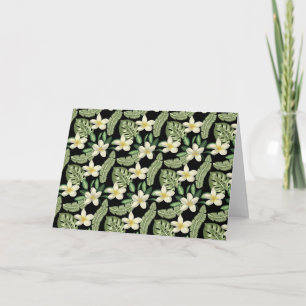 Tarjeta Patrón de superficie floral Flores y hojas tropica