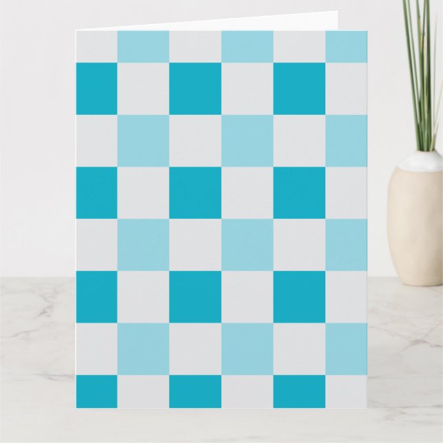 Tarjeta Patrón De Tablero Blanco Y Azul (Anverso)