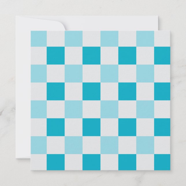 Tarjeta Patrón De Tablero Blanco Y Azul (Anverso)