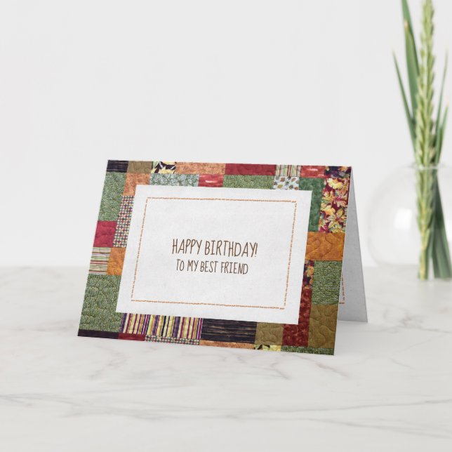 Tarjeta patrón de tejido de mosaico para el cumpleaños de  (Anverso)