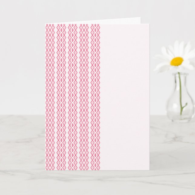 Tarjeta Patrón de Tilet | Diseño Geométrico Rosa (Planta pequeña)