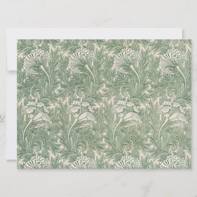 Tarjeta Patrón de tulipanes (por William Morris) (Anverso)