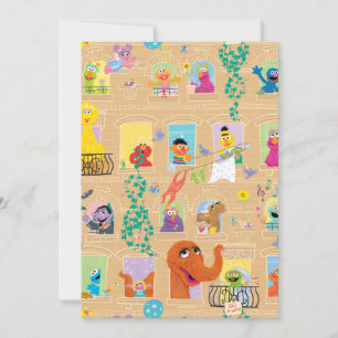 Tarjeta Patrón de ventanas de apartamentos de Sesame Stree