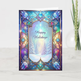 Tarjeta Patrón de vidrio emplomado ornamentado festivo