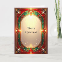 Patrón de vidrio emplomado ornamentado navideño