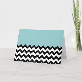 Tarjeta Patrón de zigzag negro y blanco, chevron, azul