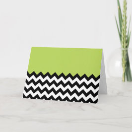 Tarjeta Patrón de zigzag negro y blanco, chevron, verde