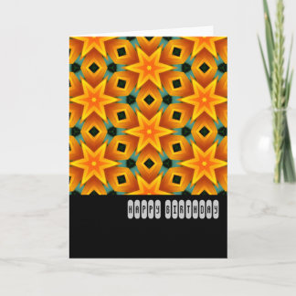 Tarjeta Patrón Estrella naranja - Cumpleaños