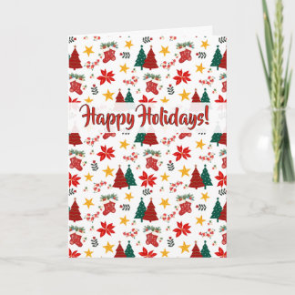 Tarjeta Patrón festivo de vacaciones de Navidad