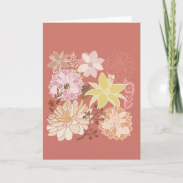 Tarjeta Patrón floral boho rústico