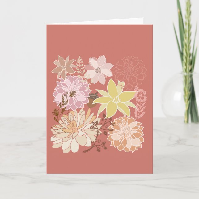 Tarjeta Patrón floral boho rústico (Anverso)