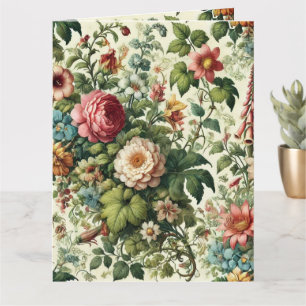 Tarjeta Patrón floral botánico sin costuras