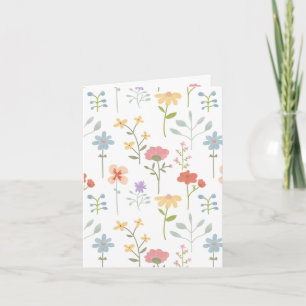Tarjeta Patrón floral de flores silvestres acuáticas
