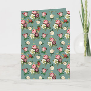 Tarjeta Patrón floral de Moda victoriana vintage personali