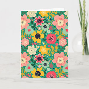 Tarjeta Patrón floral funky