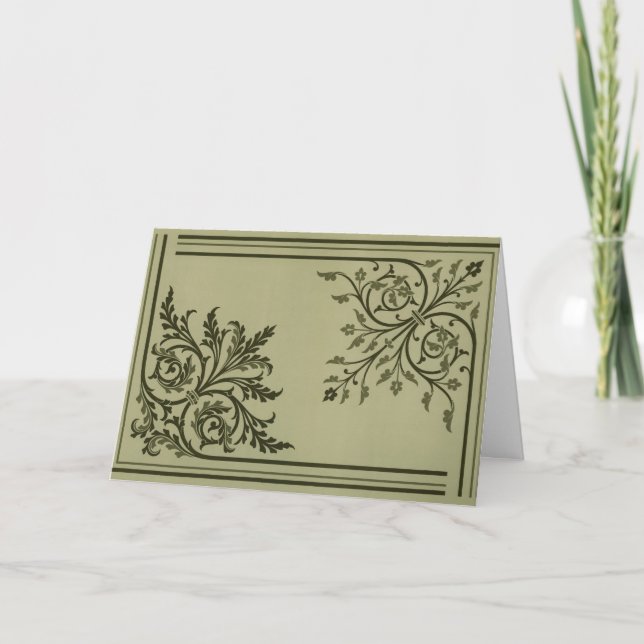 Tarjeta Patrón floral medieval (Anverso)