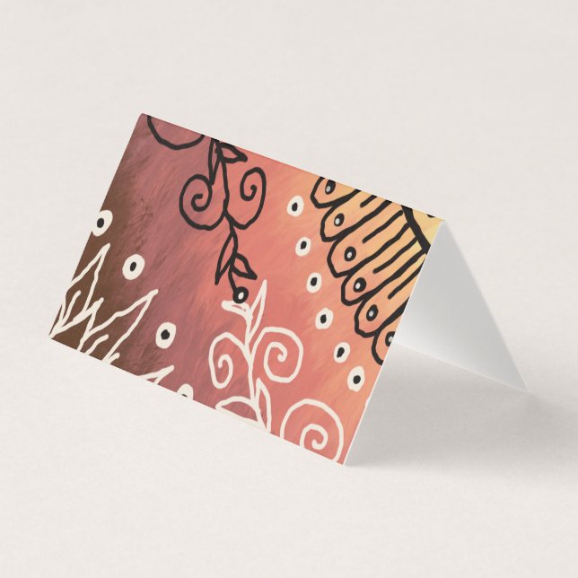 Tarjeta Patrón floral rojo (Anverso)