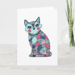 Tarjeta Patrón Gatito Adorable