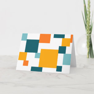 Tarjeta Patrón geométrico cuadrado colorido, moderno y jug