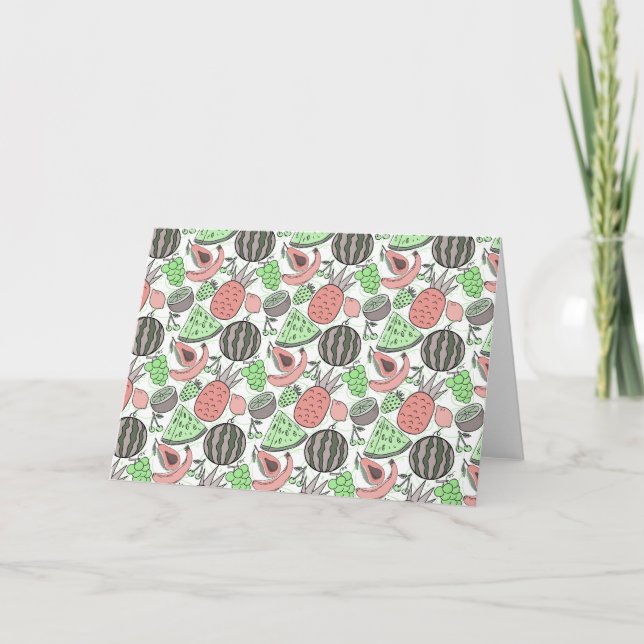 Tarjeta Patrón ininterrumpido de frutas | Patrón de superf (Anverso)