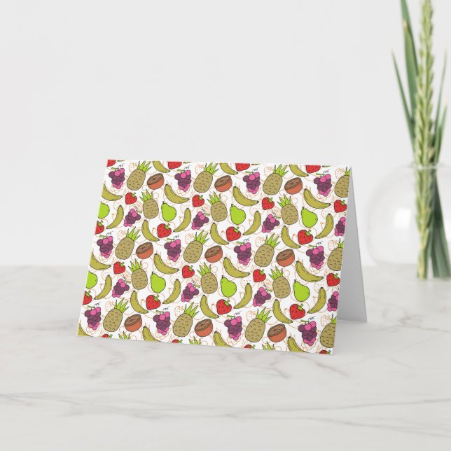 Tarjeta Patrón ininterrumpido de frutas | Patrón de superf (Anverso)