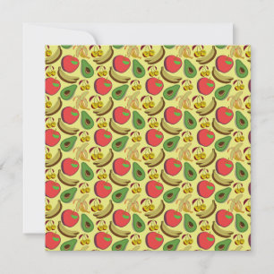 Tarjeta Patrón ininterrumpido de frutos tropicales colorid