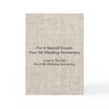 Patrón Linen Personalizado Cuarto Aniversario Boda