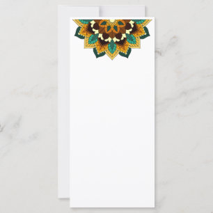 Tarjeta Patrón Mandala 02 en amarillo y marrón