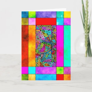 Tarjeta Patrón Pintado A Mano Y Digitalmente Art. 2