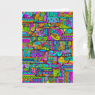 Tarjeta Patrón Pintado A Mano Y Digitalmente Art. 5