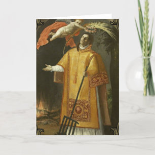 Tarjeta Patrón religioso de San Lorenzo de cocineros