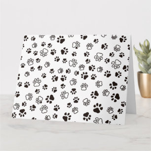 Tarjeta Patrón repetido de las patas del gato