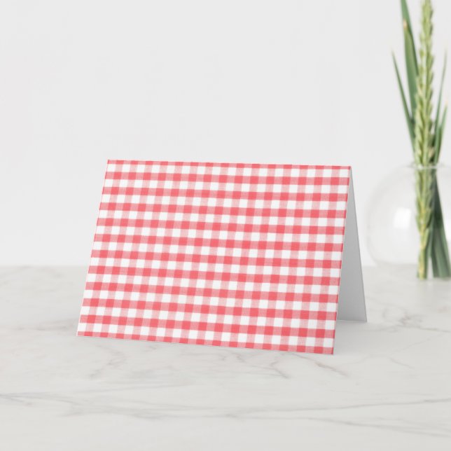 Tarjeta Patrón rojo de Gingham (Anverso)
