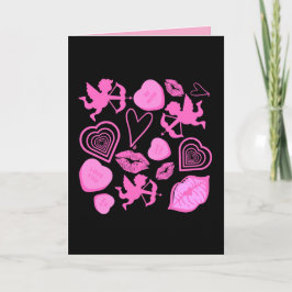 Tarjeta Patrón rosa de San Valentín