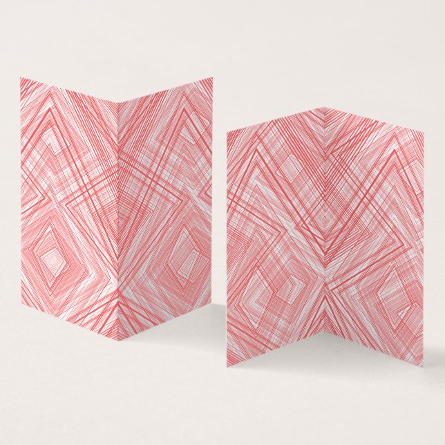 Tarjeta Patrón simétrico con moti rojo y rosa (Interior y exterior)